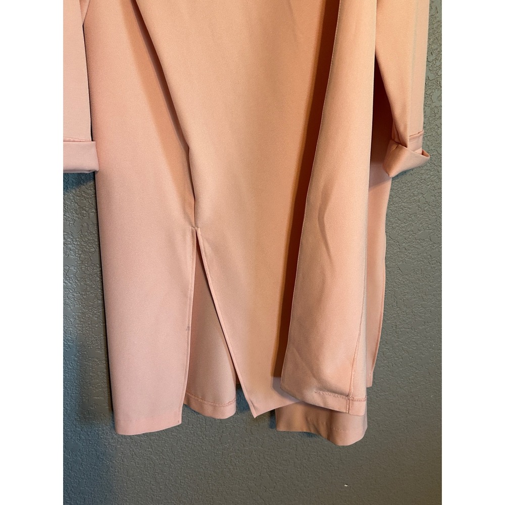 GNW Womens Plus Size 2X Peach Pink Open Front Draped Trench Coat Jacket NWT - Picture 6 of 14